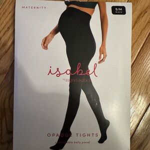 NEW Isabel Maternity Opaque Tights Seamless W/Belly Panel Size S/M (1238)